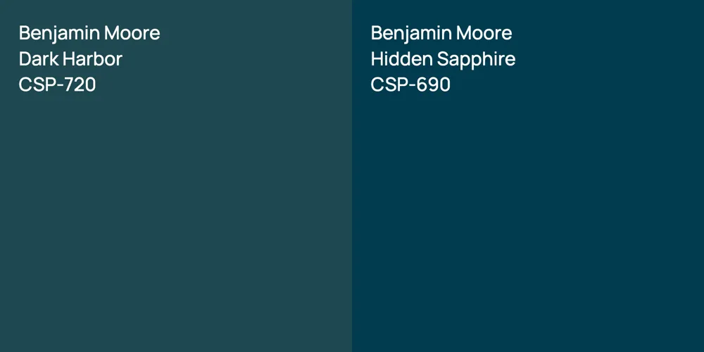 Benjamin Moore Dark Harbor vs. Benjamin Moore Hidden Sapphire