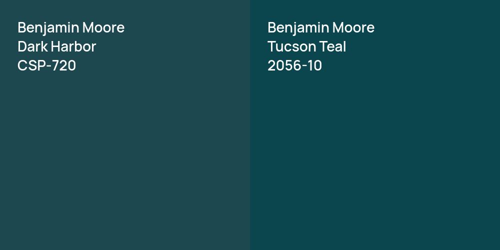 Benjamin Moore Dark Harbor vs. Benjamin Moore Tucson Teal