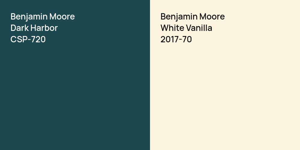 Benjamin Moore Dark Harbor vs. Benjamin Moore White Vanilla