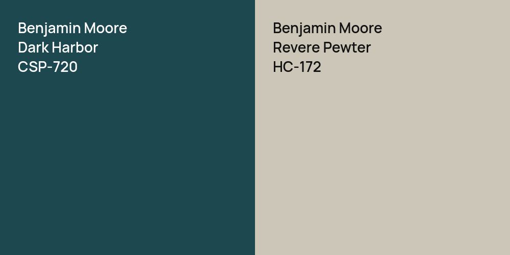 Benjamin Moore Dark Harbor vs. Benjamin Moore Revere Pewter