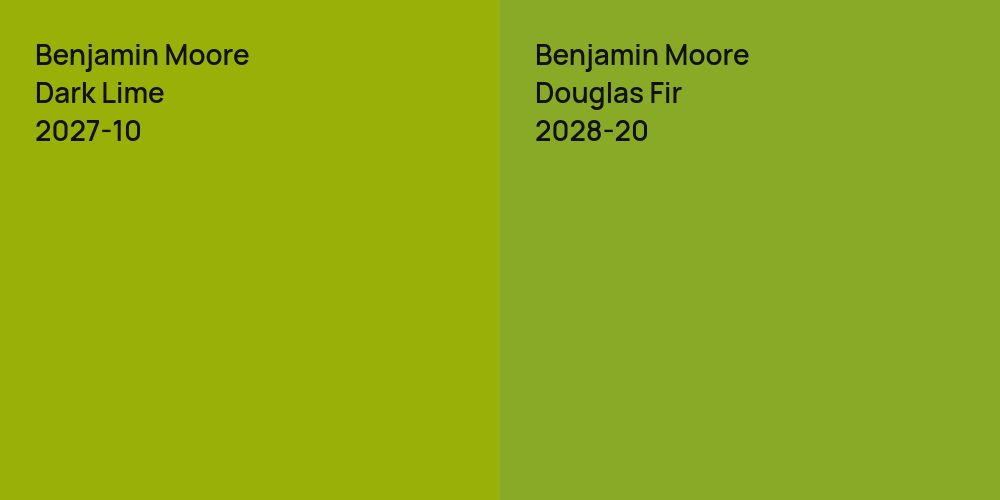 Benjamin Moore Dark Lime vs. Benjamin Moore Douglas Fir