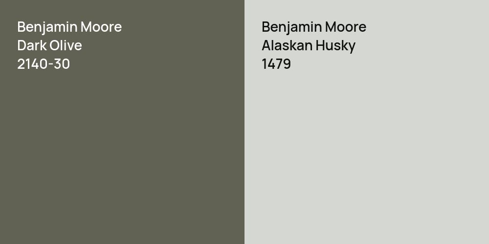 Benjamin Moore Dark Olive vs. Benjamin Moore Alaskan Husky