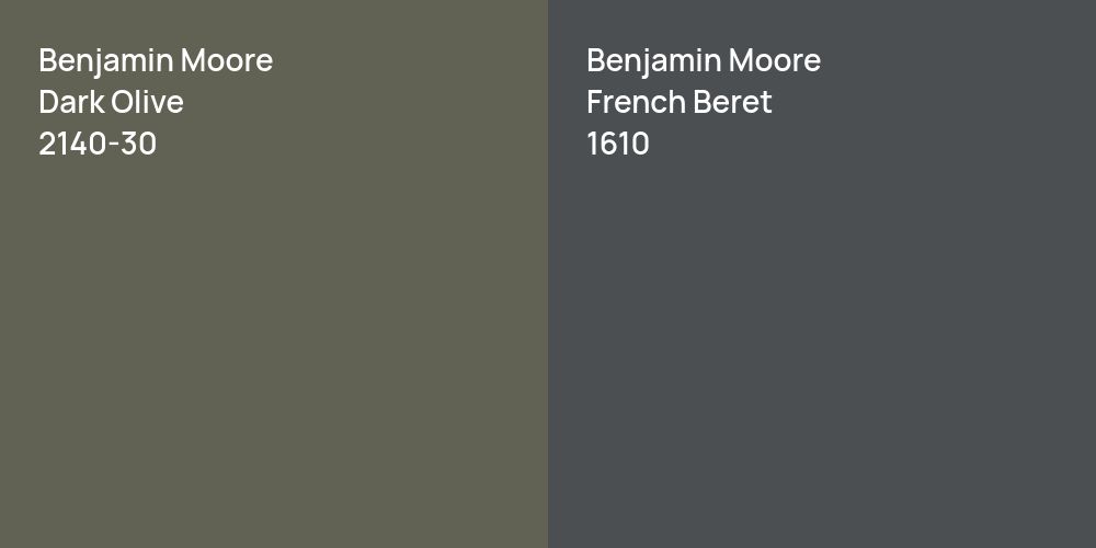 Benjamin Moore Dark Olive vs. Benjamin Moore French Beret