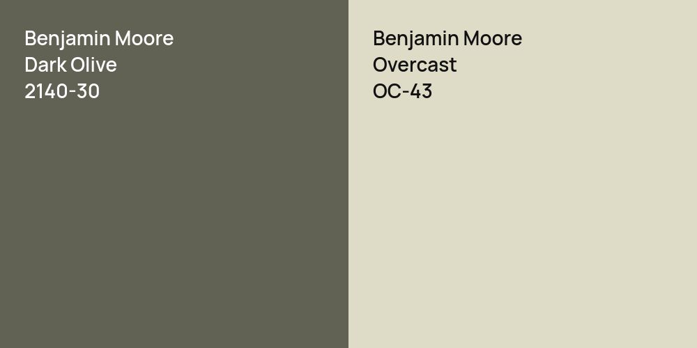 Benjamin Moore Dark Olive vs. Benjamin Moore Overcast