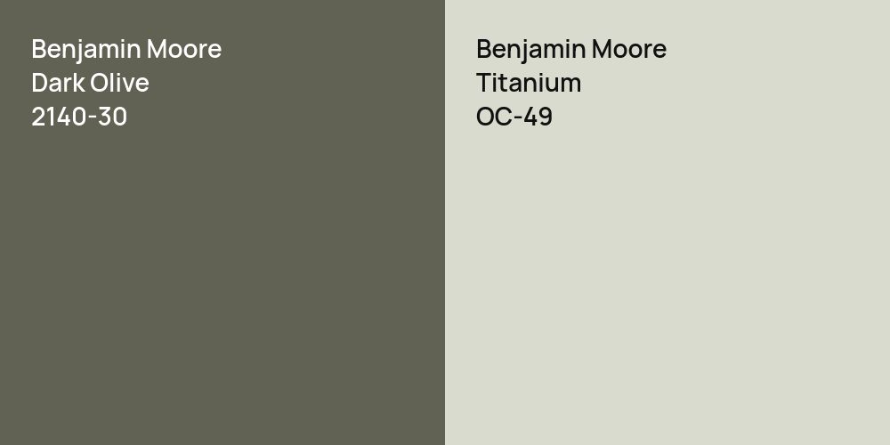 Benjamin Moore Dark Olive vs. Benjamin Moore Titanium