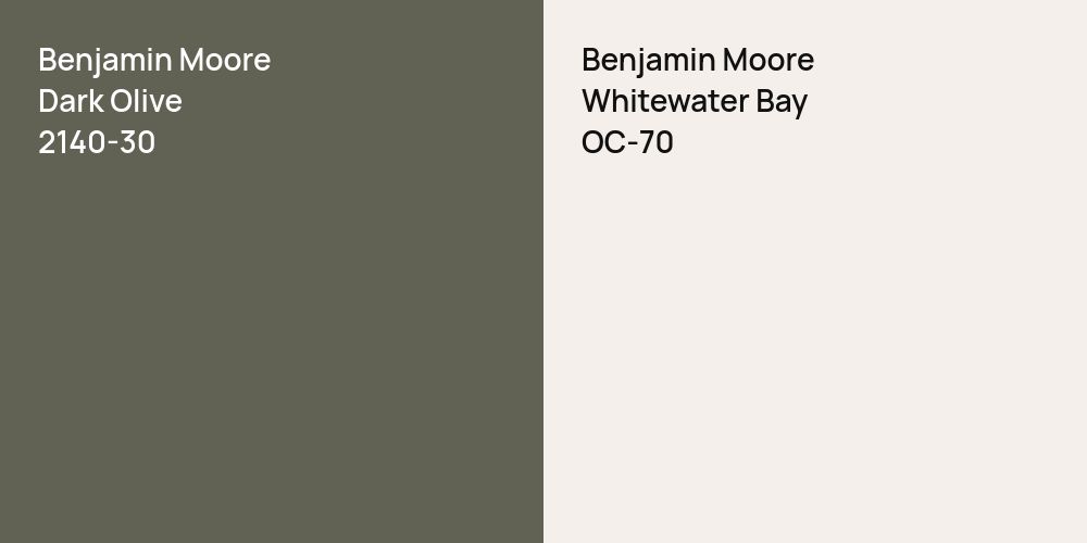 Benjamin Moore Dark Olive vs. Benjamin Moore Whitewater Bay