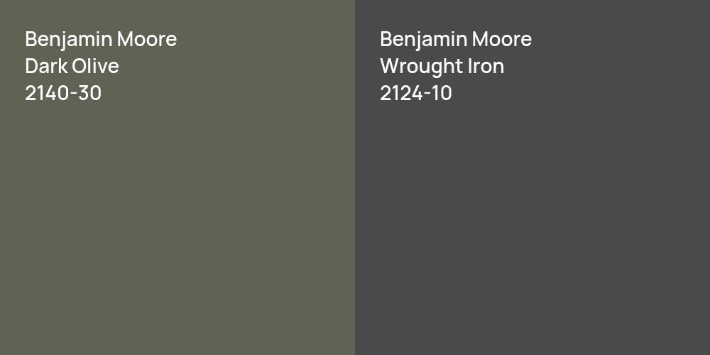 Benjamin Moore Dark Olive vs. Benjamin Moore Wrought Iron