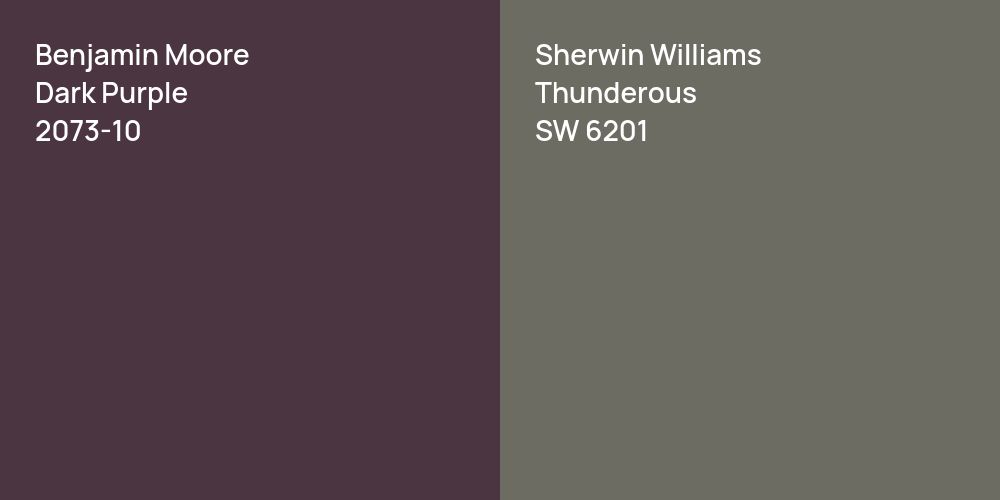 Benjamin Moore Dark Purple vs. Sherwin Williams Thunderous