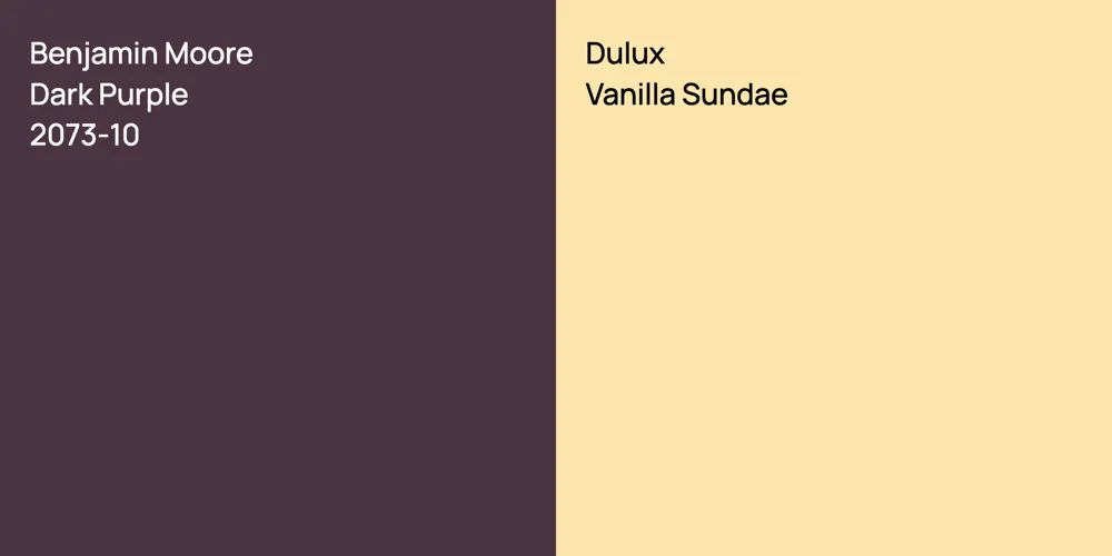 Benjamin Moore Dark Purple vs. Dulux Vanilla Sundae