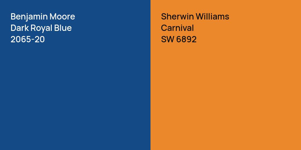 Benjamin Moore Dark Royal Blue vs. Sherwin Williams Carnival