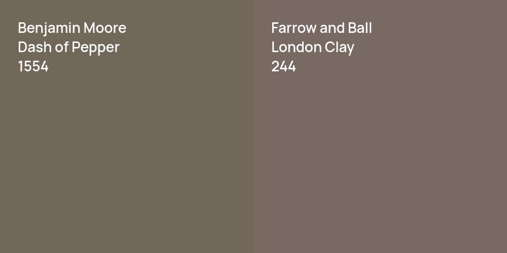 Benjamin Moore Dash of Pepper vs. Farrow and Ball London Clay