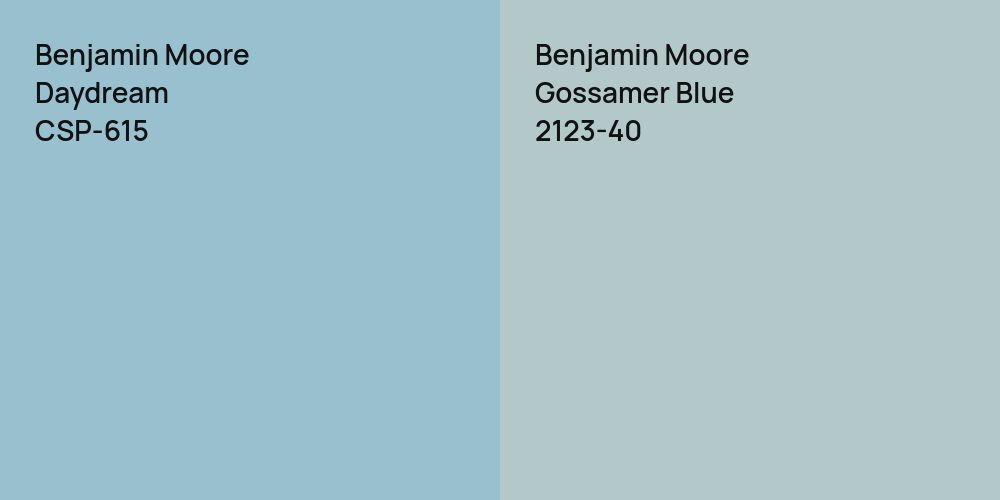 Benjamin Moore Daydream vs. Benjamin Moore Gossamer Blue