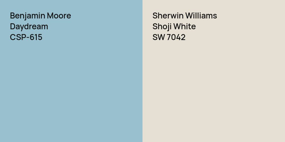 Benjamin Moore Daydream vs. Sherwin Williams Shoji White