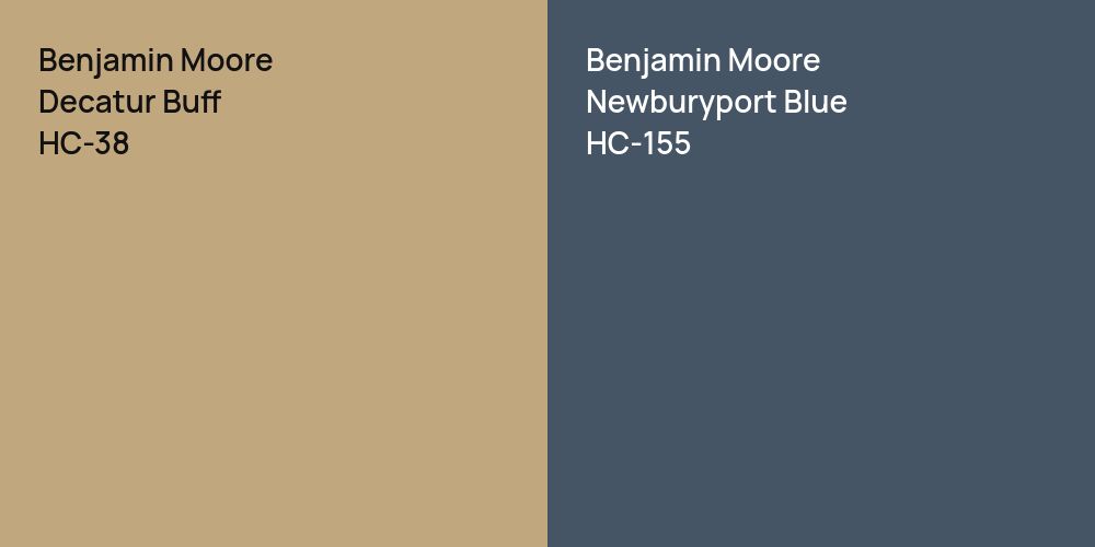 Benjamin Moore Decatur Buff vs. Benjamin Moore Newburyport Blue