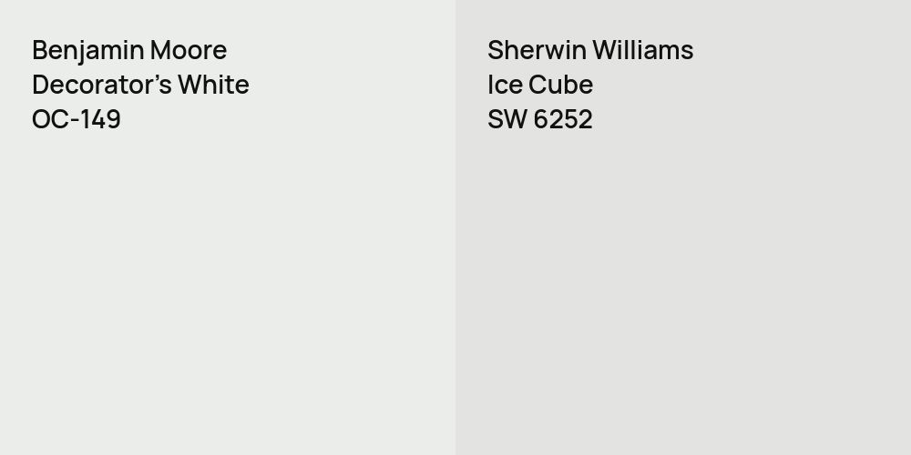 Benjamin Moore Decorator's White vs. Sherwin Williams Ice Cube