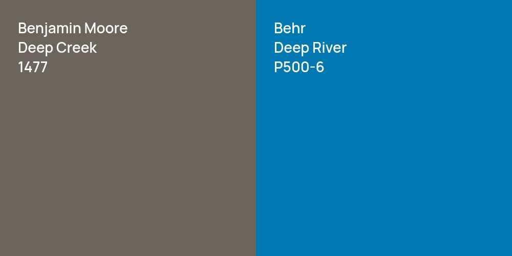 Benjamin Moore Deep Creek vs. Behr Deep River