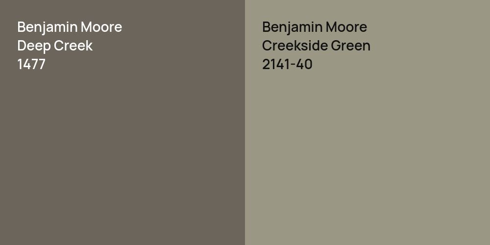 Benjamin Moore Deep Creek vs. Benjamin Moore Creekside Green