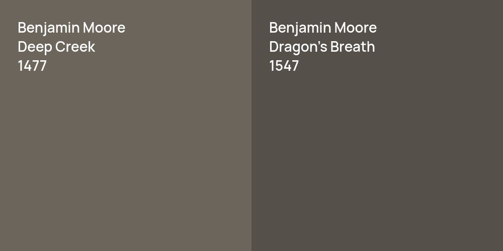 Benjamin Moore Deep Creek vs. Benjamin Moore Dragon's Breath