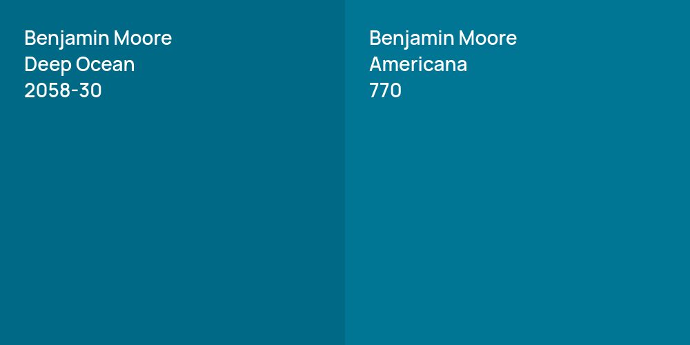 Benjamin Moore Deep Ocean vs. Benjamin Moore Americana