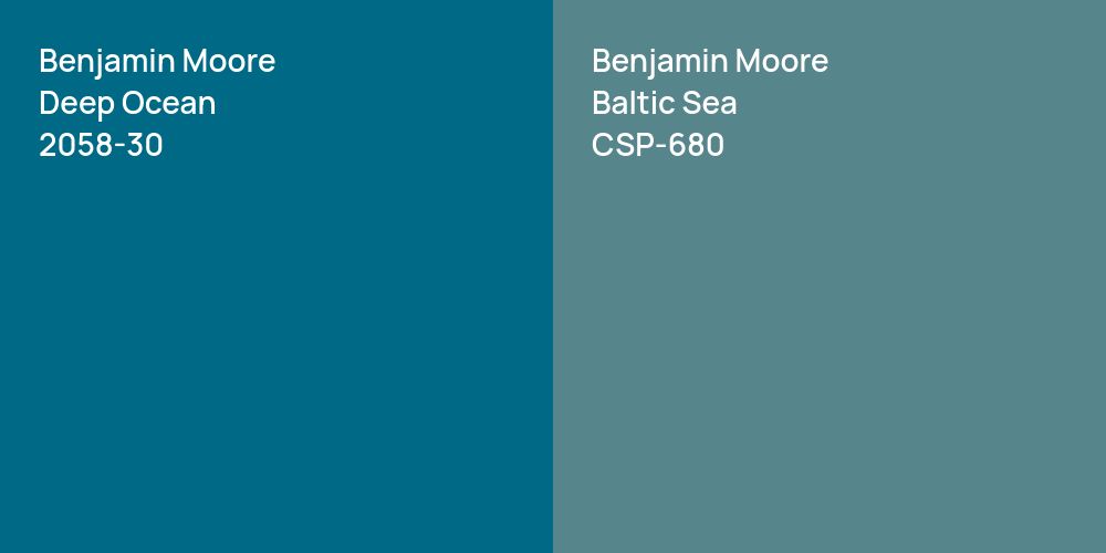 Benjamin Moore Deep Ocean vs. Benjamin Moore Baltic Sea