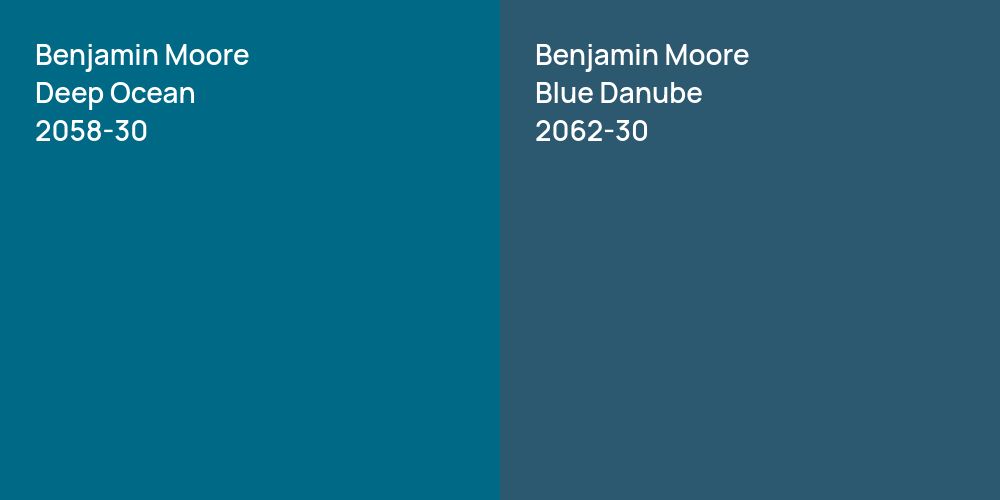 Benjamin Moore Deep Ocean vs. Benjamin Moore Blue Danube