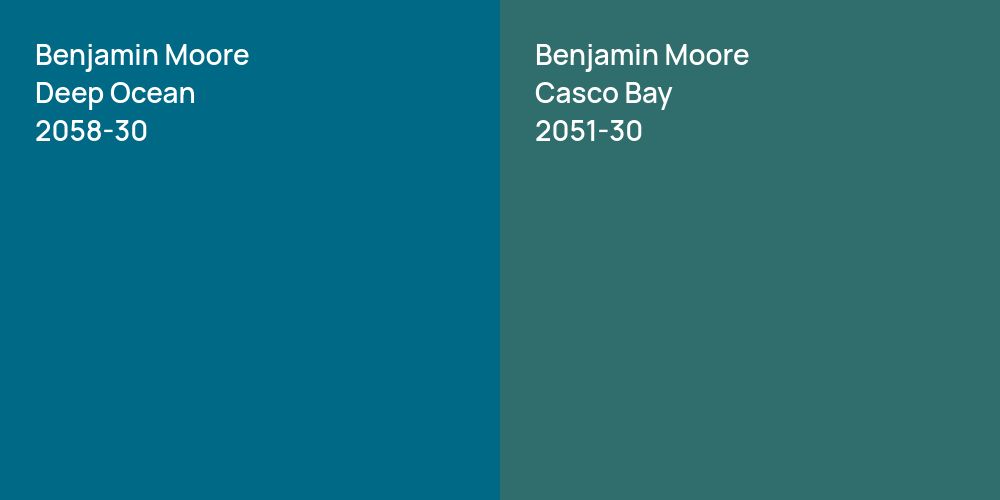 Benjamin Moore Deep Ocean vs. Benjamin Moore Casco Bay