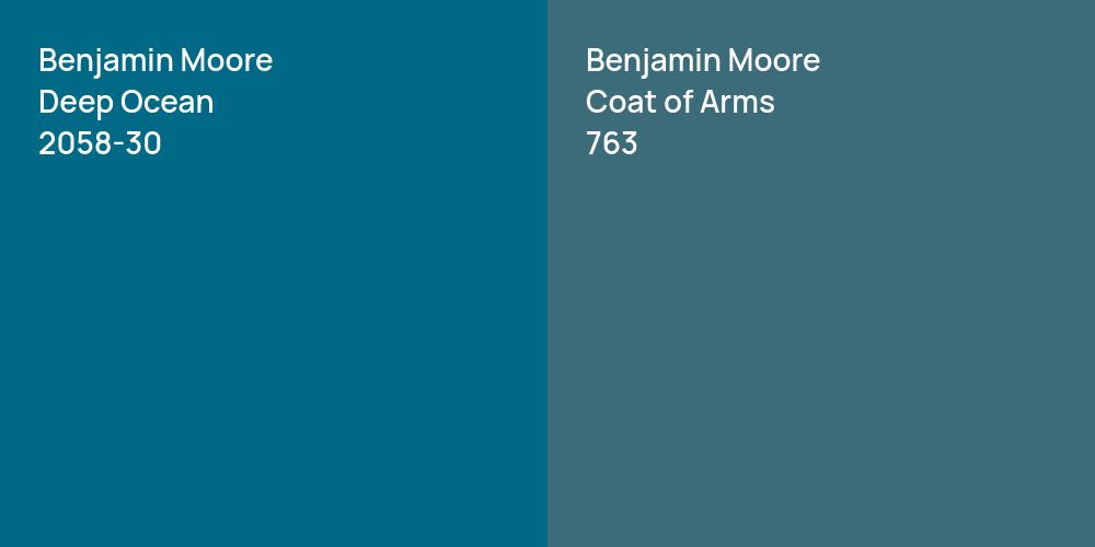 Benjamin Moore Deep Ocean vs. Benjamin Moore Coat of Arms