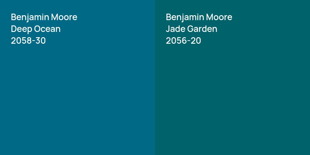 Benjamin Moore Deep Ocean vs. Benjamin Moore Jade Garden