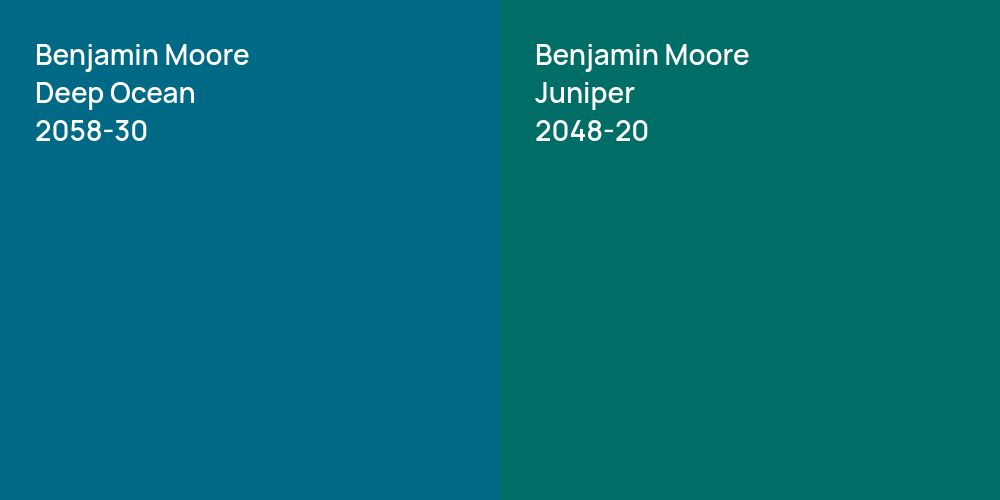 Benjamin Moore Deep Ocean vs. Benjamin Moore Juniper