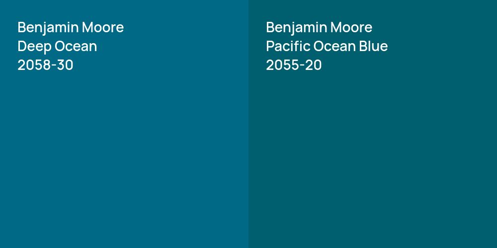 Benjamin Moore Deep Ocean vs. Benjamin Moore Pacific Ocean Blue