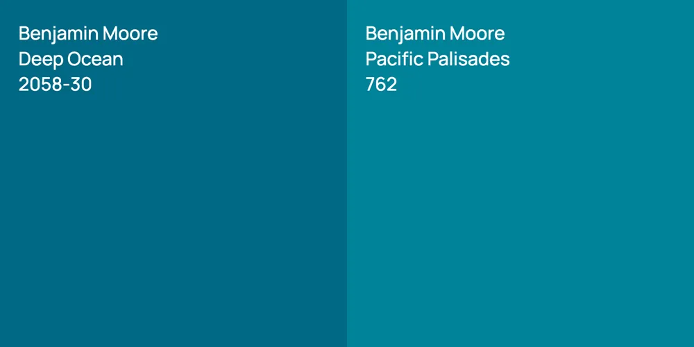 Benjamin Moore Deep Ocean vs. Benjamin Moore Pacific Palisades