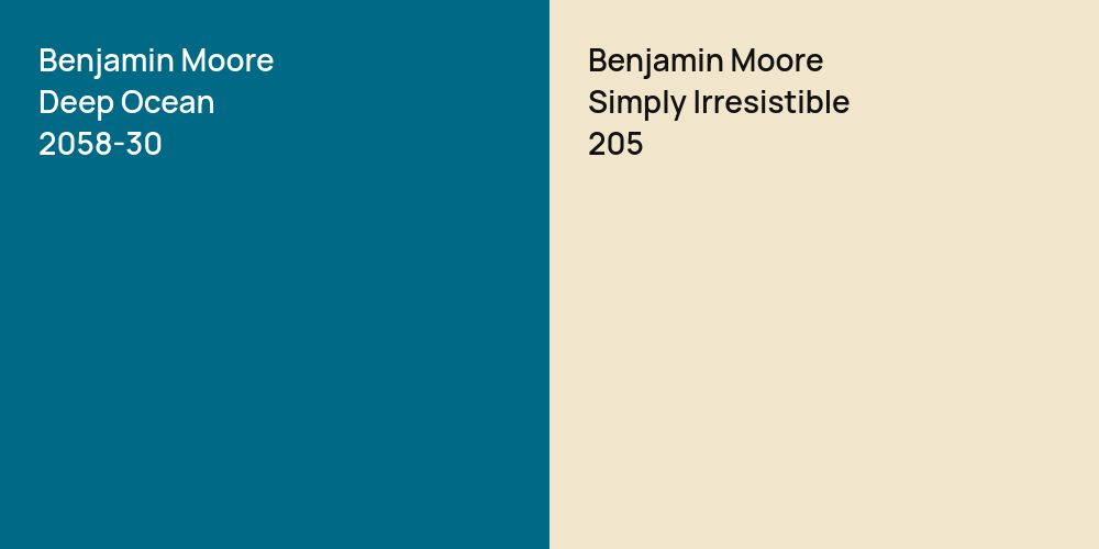 Benjamin Moore Deep Ocean vs. Benjamin Moore Simply Irresistible