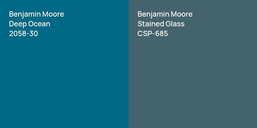 Benjamin Moore Deep Ocean vs. Benjamin Moore Stained Glass