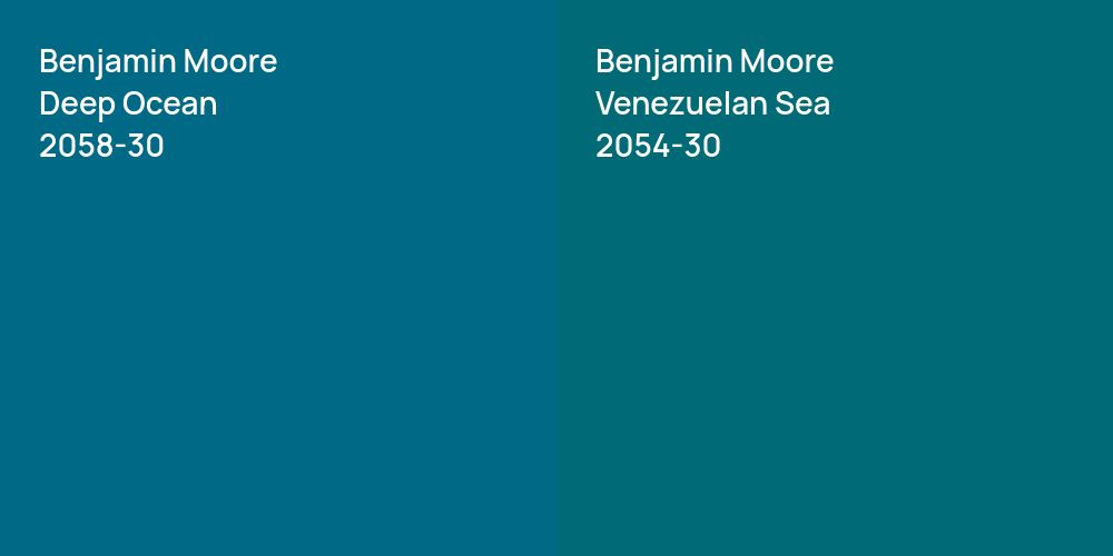 Benjamin Moore Deep Ocean vs. Benjamin Moore Venezuelan Sea