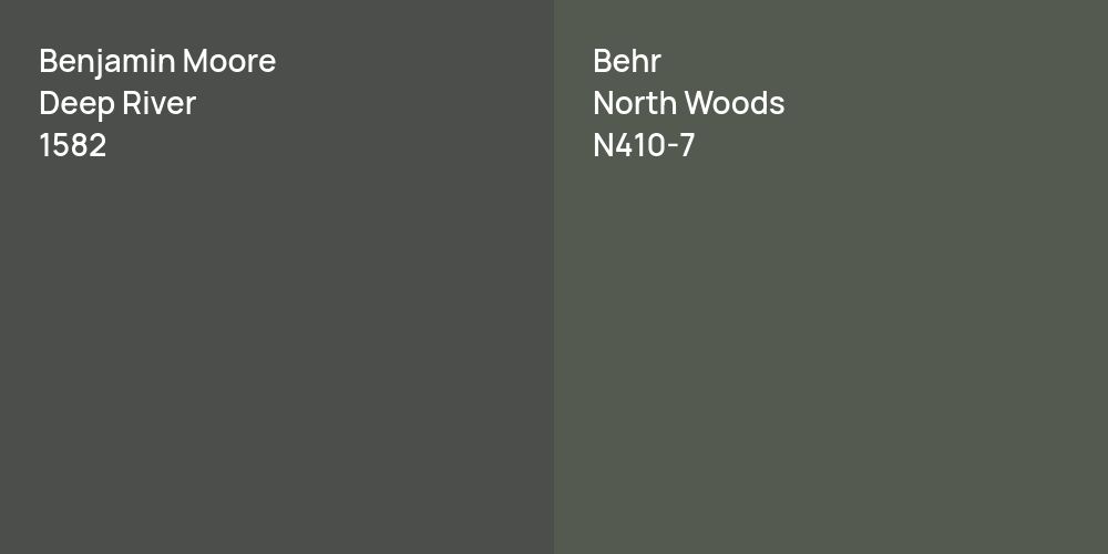 Benjamin Moore Deep River vs. Behr North Woods