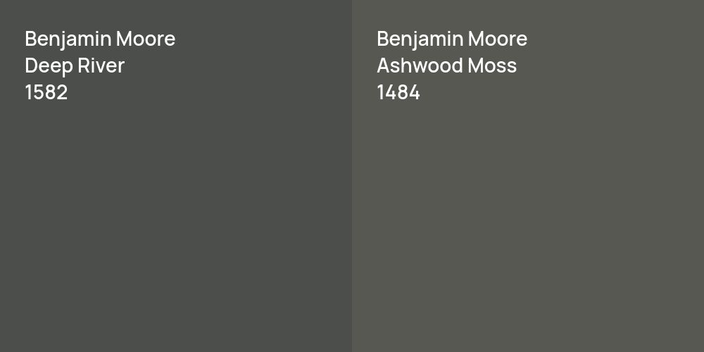 Benjamin Moore Deep River vs. Benjamin Moore Ashwood Moss