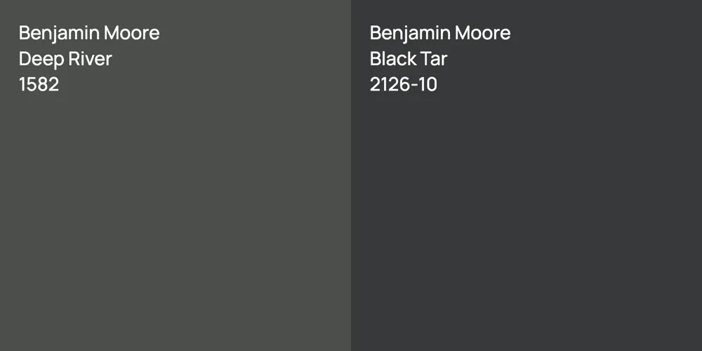 Benjamin Moore Deep River vs. Benjamin Moore Black Tar