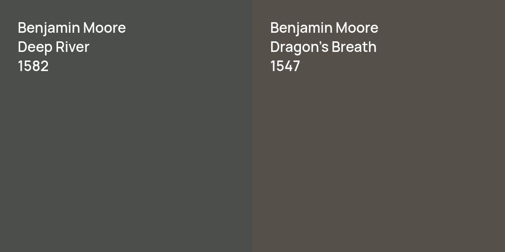 Benjamin Moore Deep River vs. Benjamin Moore Dragon's Breath