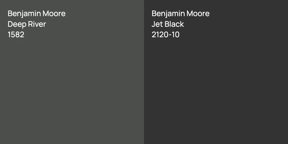 Benjamin Moore Deep River vs. Benjamin Moore Jet Black