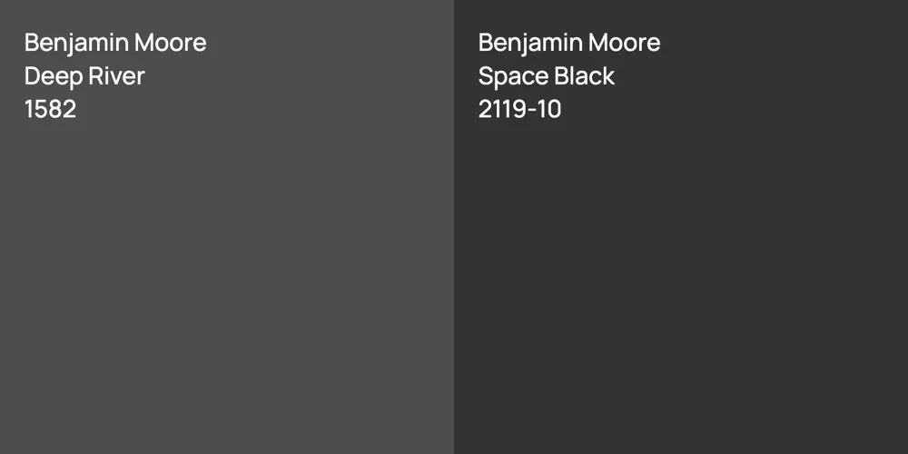 Benjamin Moore Deep River vs. Benjamin Moore Space Black