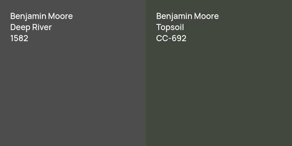 Benjamin Moore Deep River vs. Benjamin Moore Topsoil