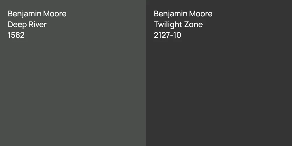 Benjamin Moore Deep River vs. Benjamin Moore Twilight Zone