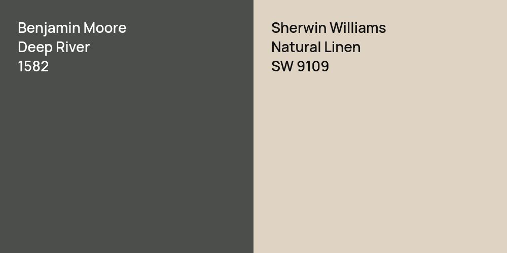 Benjamin Moore Deep River vs. Sherwin Williams Natural Linen