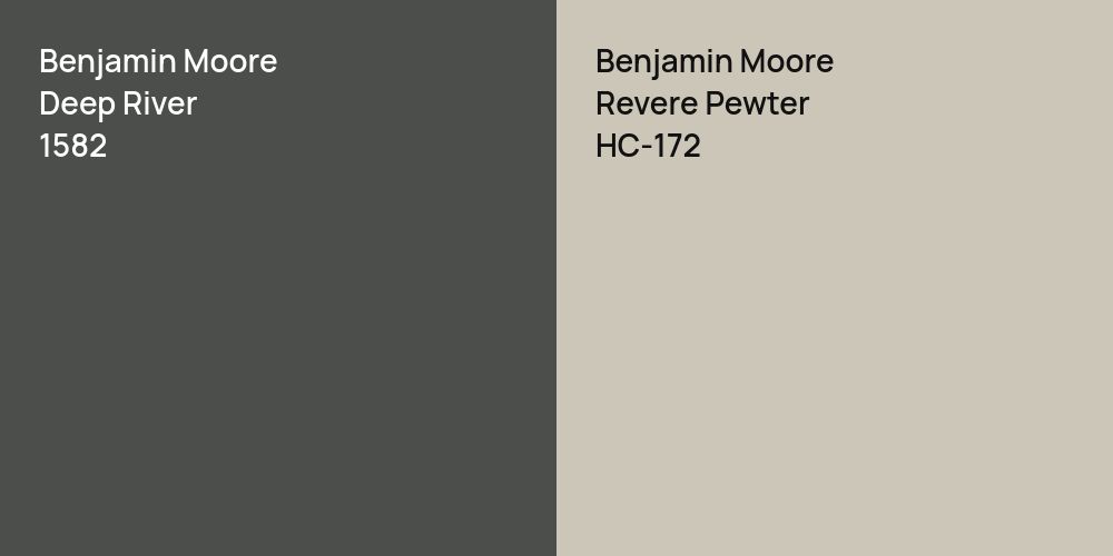 Benjamin Moore Deep River vs. Benjamin Moore Revere Pewter