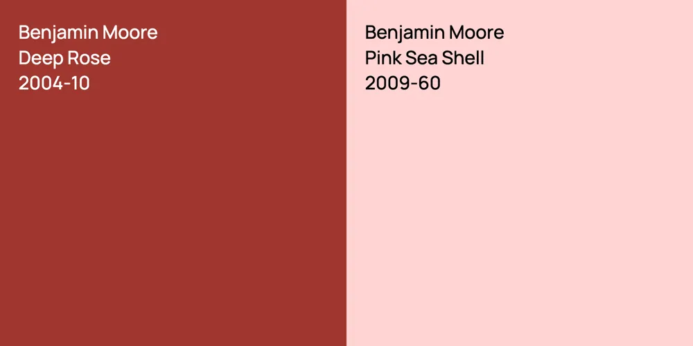 Benjamin Moore Deep Rose vs. Benjamin Moore Pink Sea Shell