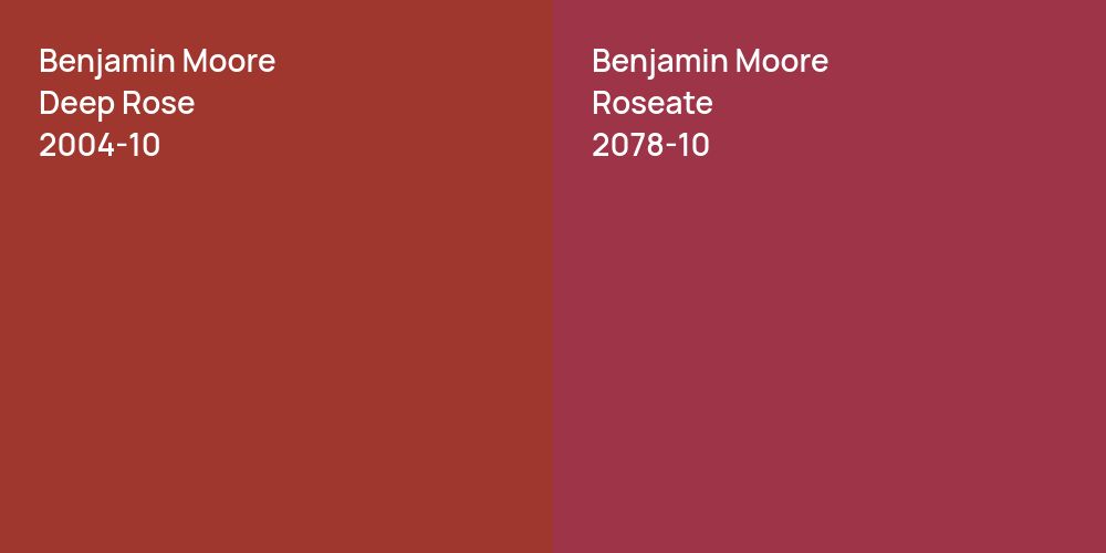 Benjamin Moore Deep Rose vs. Benjamin Moore Roseate