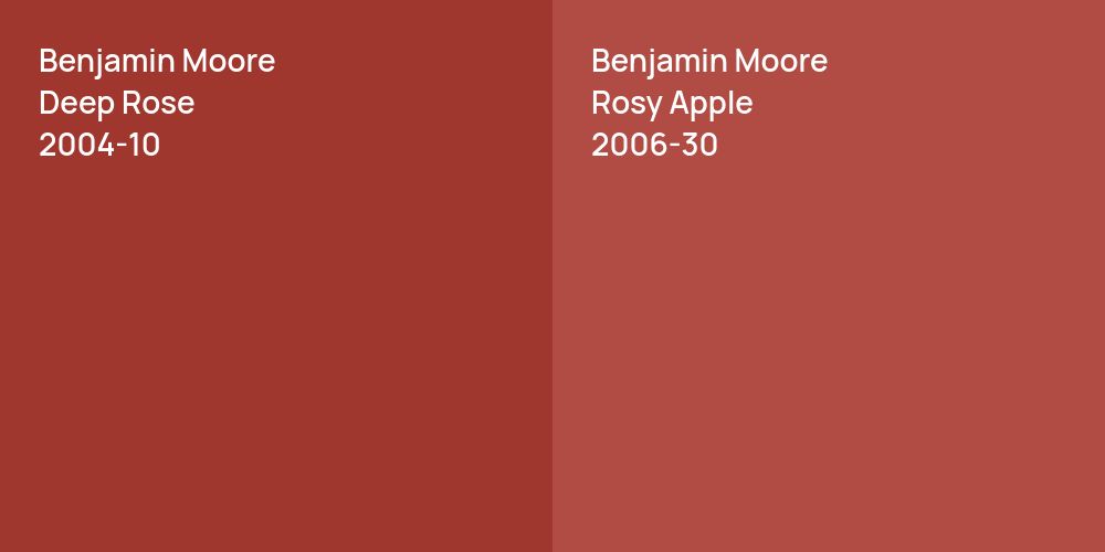 Benjamin Moore Deep Rose vs. Benjamin Moore Rosy Apple