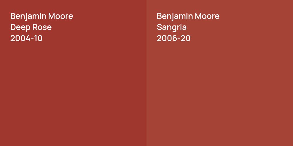 Benjamin Moore Deep Rose vs. Benjamin Moore Sangria