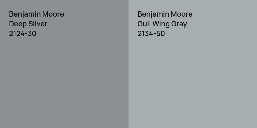 Benjamin Moore Deep Silver vs. Benjamin Moore Gull Wing Gray