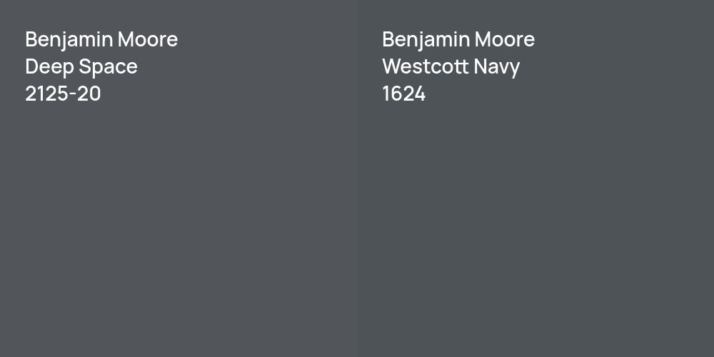 Benjamin Moore Deep Space vs. Benjamin Moore Westcott Navy